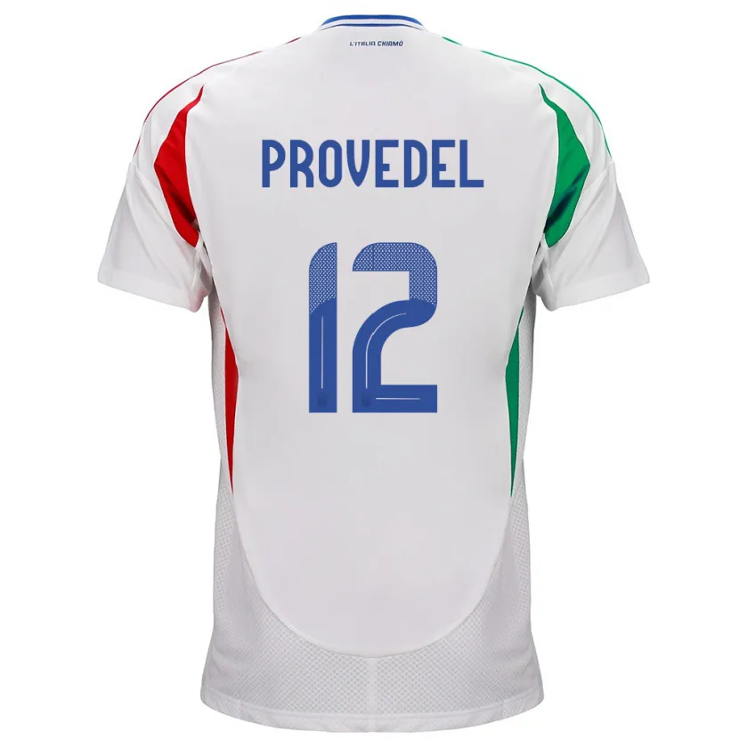 Danxen Mujer Camiseta Italia Ivan Provedel #12 Blanco 2ª Equipación 24-26 La Camisa México