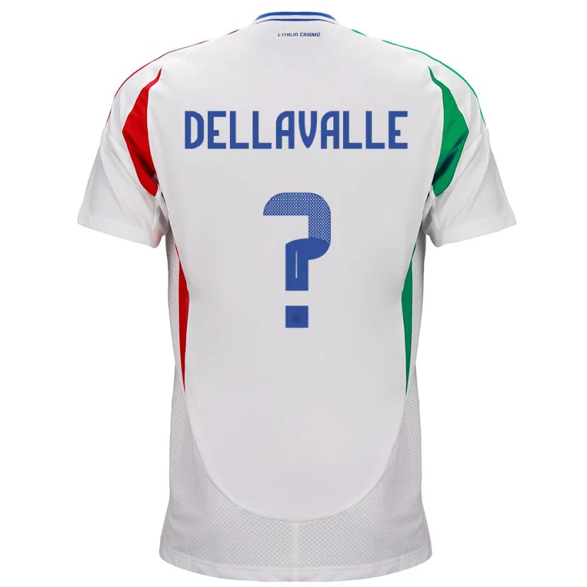 Danxen Mujer Camiseta Italia Alessandro Dellavalle #0 Blanco 2ª Equipación 24-26 La Camisa México