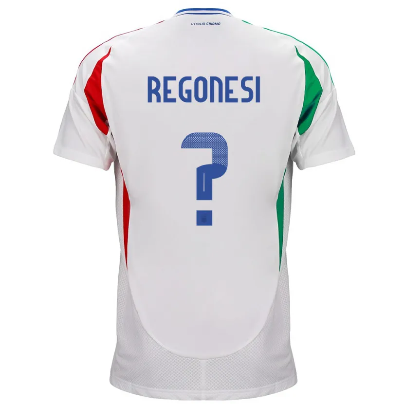 Danxen Mujer Camiseta Italia Iacopo Regonesi #0 Blanco 2ª Equipación 24-26 La Camisa México