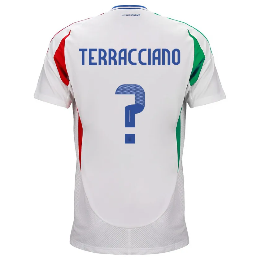 Danxen Mujer Camiseta Italia Filippo Terracciano #0 Blanco 2ª Equipación 24-26 La Camisa México