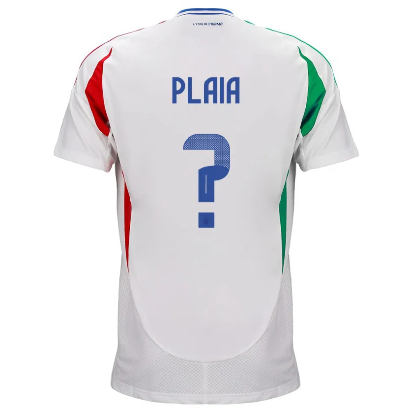 Danxen Mujer Camiseta Italia Matteo Plaia #0 Blanco 2ª Equipación 24-26 La Camisa México