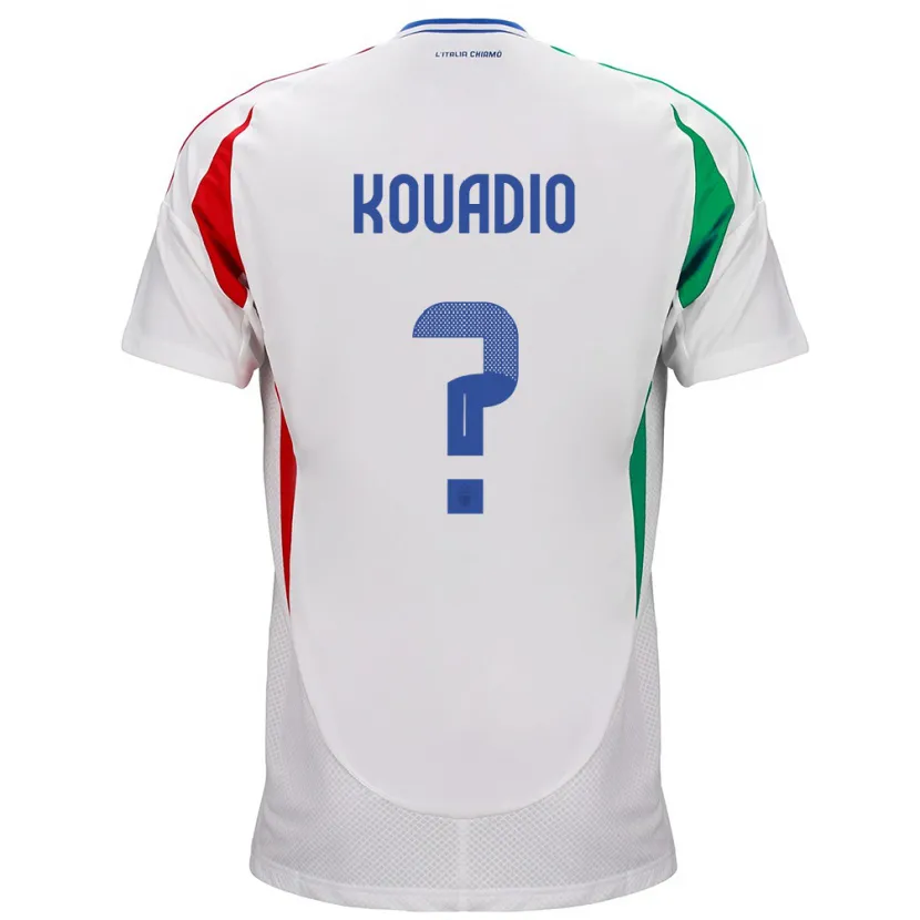 Danxen Mujer Camiseta Italia Eddy Kouadio #0 Blanco 2ª Equipación 24-26 La Camisa México