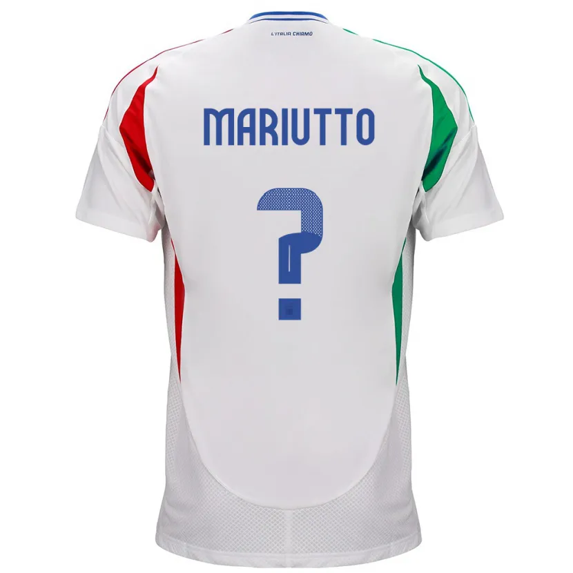 Danxen Mujer Camiseta Italia Francesco Mariutto #0 Blanco 2ª Equipación 24-26 La Camisa México