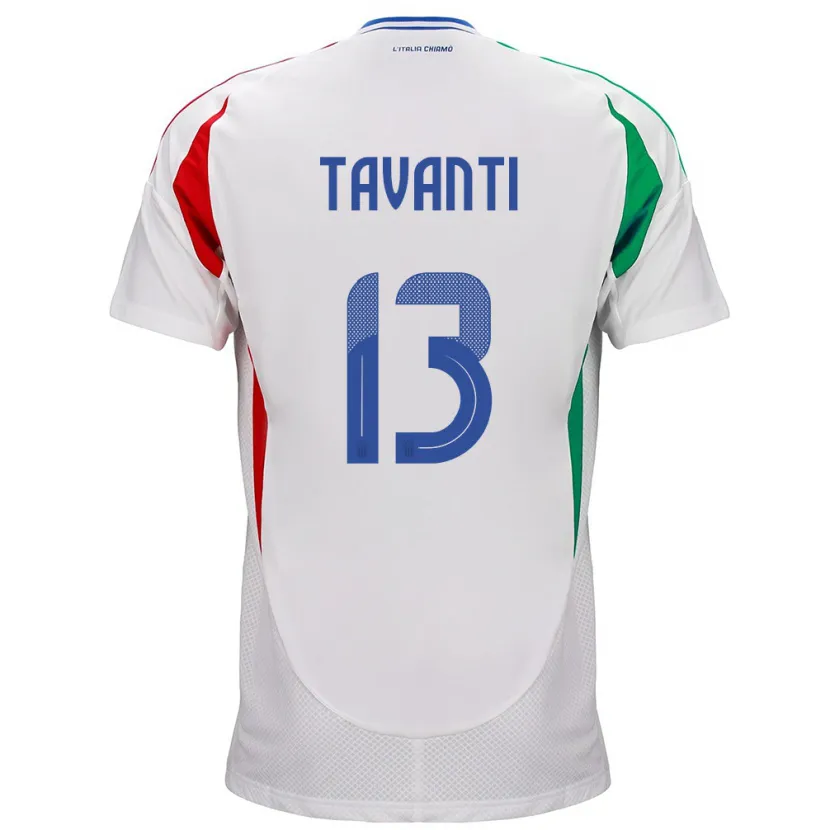 Danxen Mujer Camiseta Italia Samuele Tavanti #13 Blanco 2ª Equipación 24-26 La Camisa México