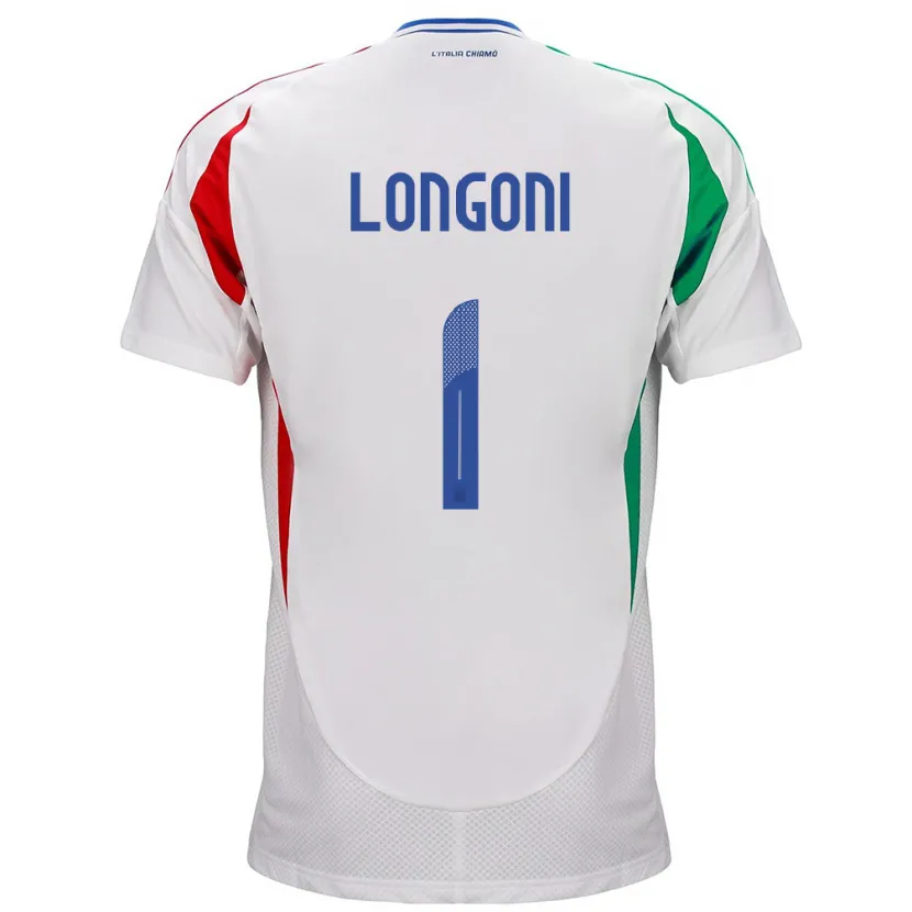 Danxen Mujer Camiseta Italia Alessandro Longoni #1 Blanco 2ª Equipación 24-26 La Camisa México