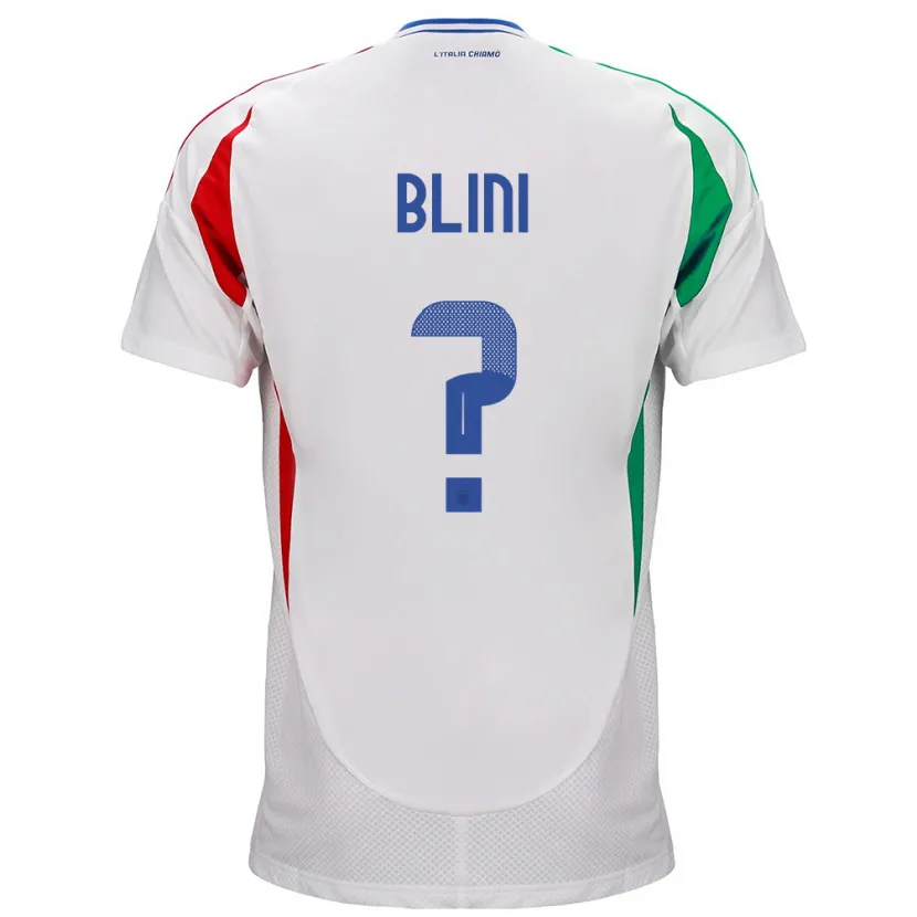 Danxen Mujer Camiseta Italia Oliver Blini #0 Blanco 2ª Equipación 24-26 La Camisa México