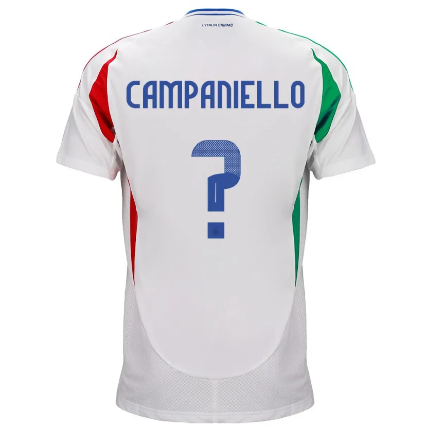Danxen Mujer Camiseta Italia Thomas Campaniello #0 Blanco 2ª Equipación 24-26 La Camisa México