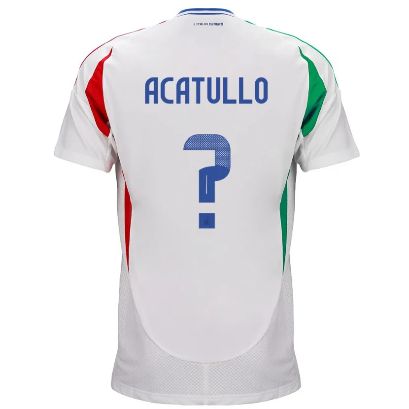 Danxen Mujer Camiseta Italia Cristian Acatullo #0 Blanco 2ª Equipación 24-26 La Camisa México