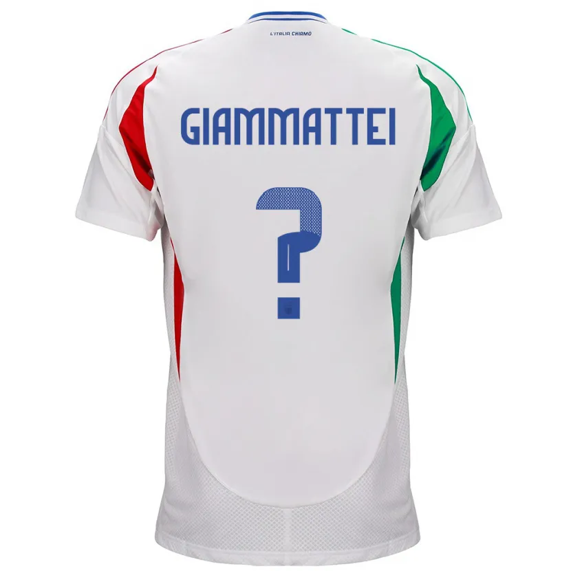 Danxen Mujer Camiseta Italia Gioele Giammattei #0 Blanco 2ª Equipación 24-26 La Camisa México