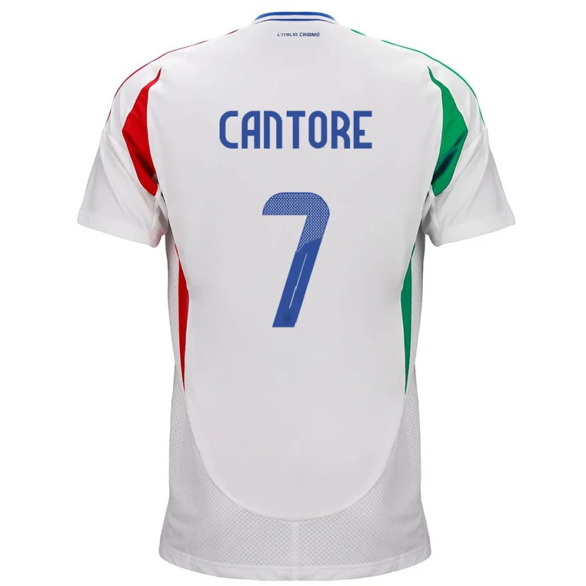 Danxen Mujer Camiseta Italia Sofia Cantore #7 Blanco 2ª Equipación 24-26 La Camisa México