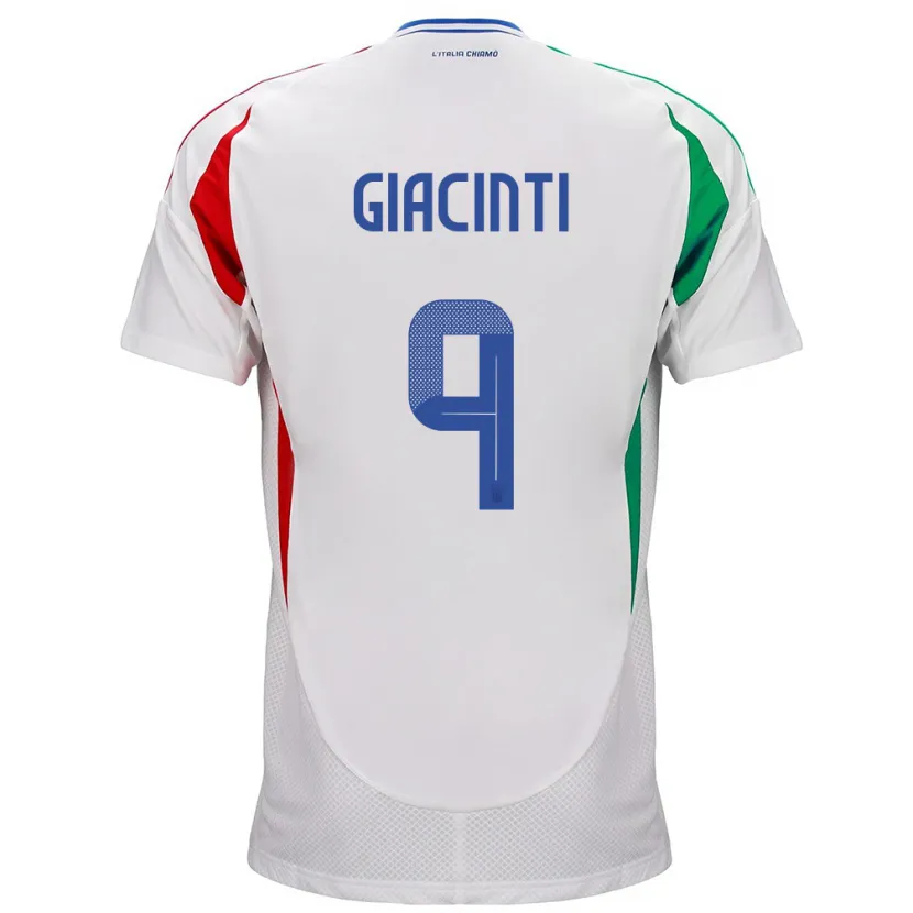 Danxen Mujer Camiseta Italia Valentina Giacinti #9 Blanco 2ª Equipación 24-26 La Camisa México
