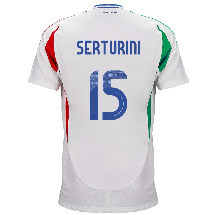 Danxen Mujer Camiseta Italia Annamaria Serturini #15 Blanco 2ª Equipación 24-26 La Camisa México
