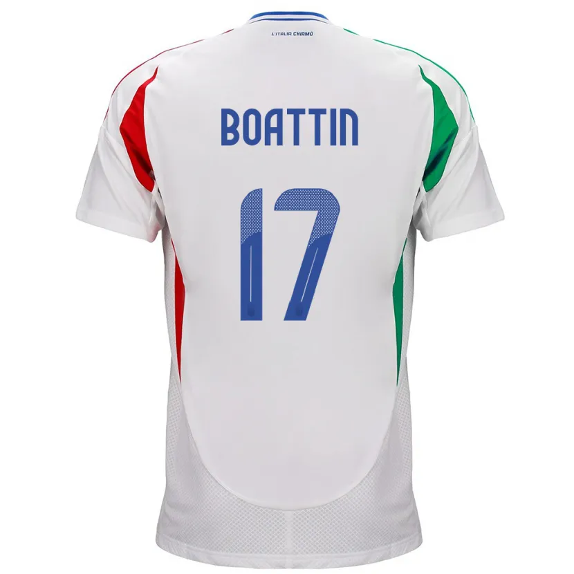 Danxen Mujer Camiseta Italia Lisa Boattin #17 Blanco 2ª Equipación 24-26 La Camisa México