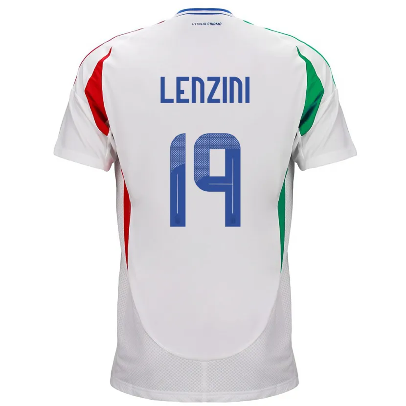 Danxen Mujer Camiseta Italia Martina Lenzini #19 Blanco 2ª Equipación 24-26 La Camisa México