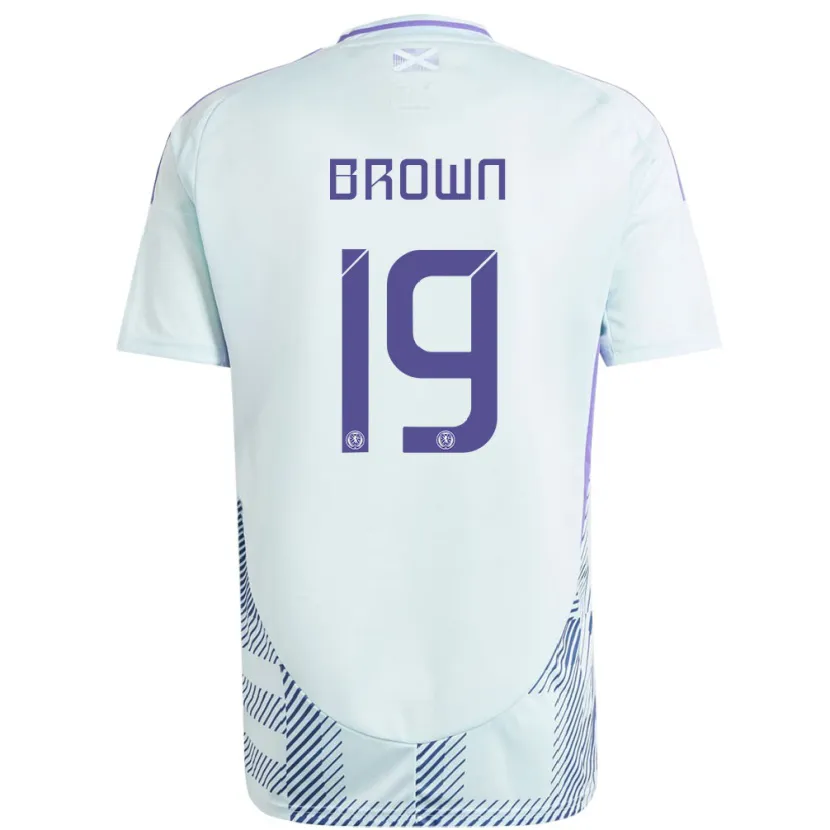 Danxen Mujer Camiseta Escocia Jacob Brown #19 Azul Menta Claro 2ª Equipación 24-26 La Camisa México