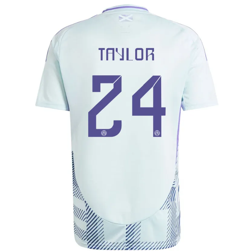 Danxen Mujer Camiseta Escocia Greg Taylor #24 Azul Menta Claro 2ª Equipación 24-26 La Camisa México