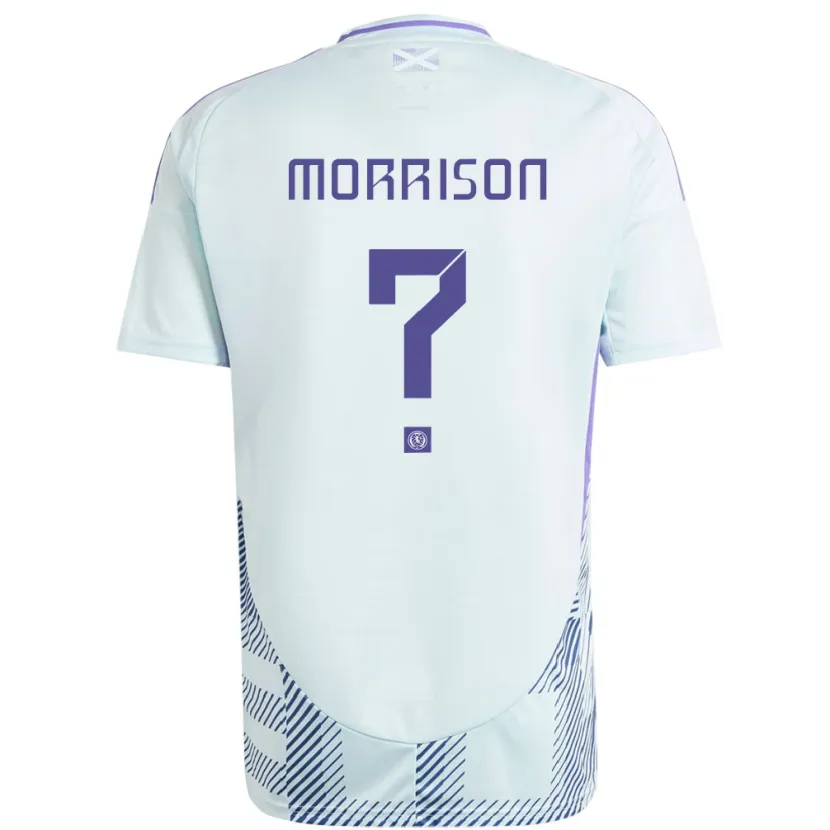 Danxen Mujer Camiseta Escocia Liam Morrison #0 Azul Menta Claro 2ª Equipación 24-26 La Camisa México