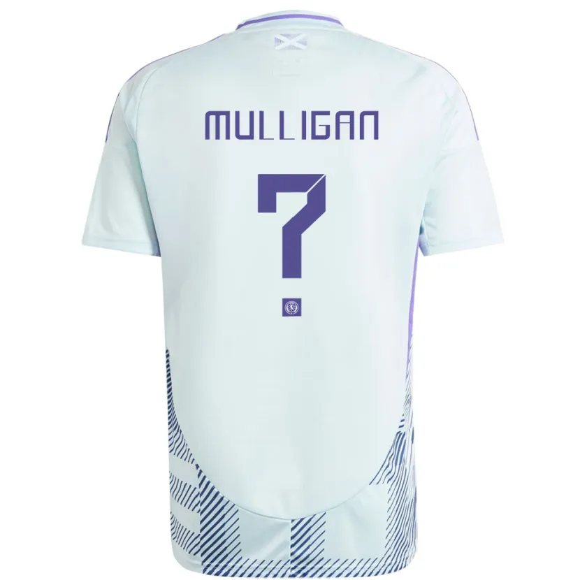 Danxen Mujer Camiseta Escocia Josh Mulligan #0 Azul Menta Claro 2ª Equipación 24-26 La Camisa México