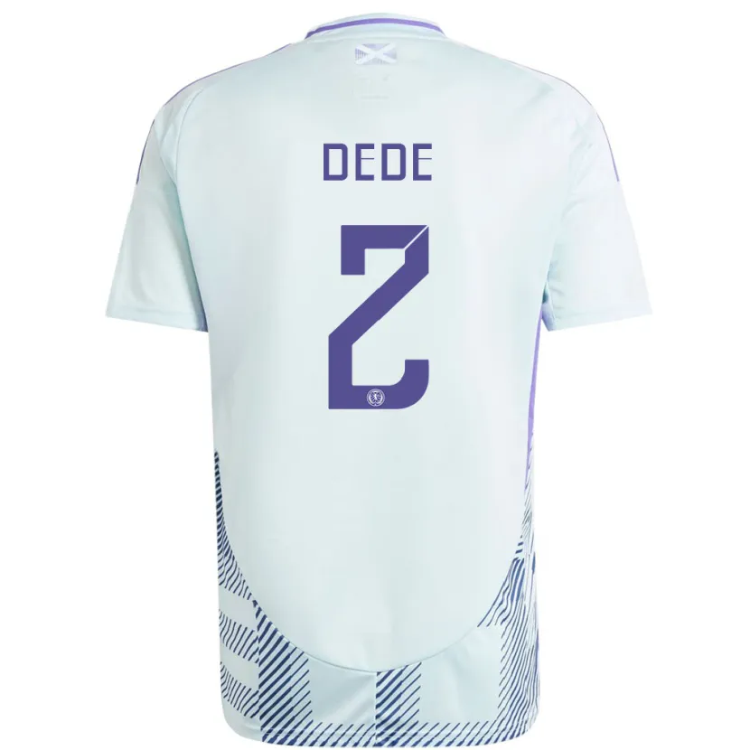Danxen Mujer Camiseta Escocia Josh Dede #2 Azul Menta Claro 2ª Equipación 24-26 La Camisa México