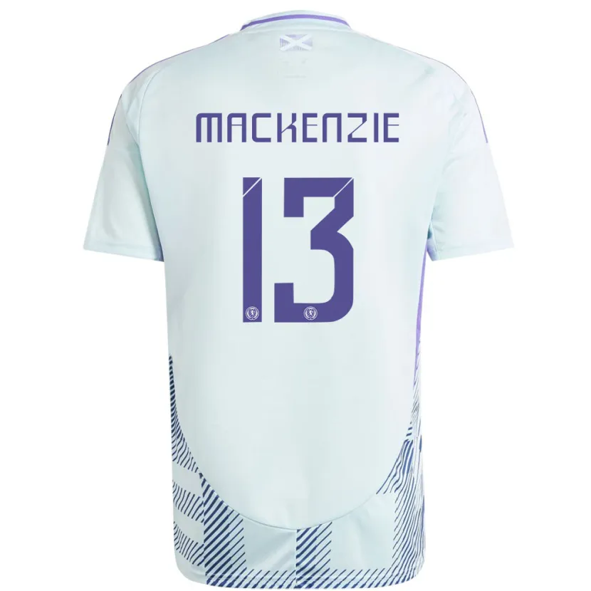Danxen Mujer Camiseta Escocia Zander Mackenzie #13 Azul Menta Claro 2ª Equipación 24-26 La Camisa México