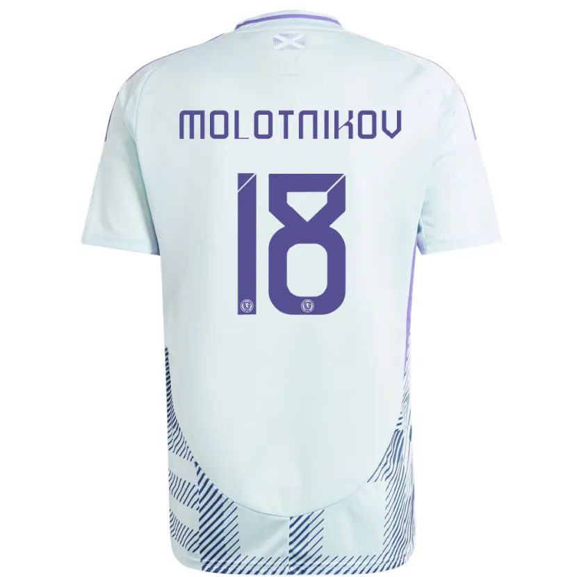 Danxen Mujer Camiseta Escocia Rudi Molotnikov #18 Azul Menta Claro 2ª Equipación 24-26 La Camisa México