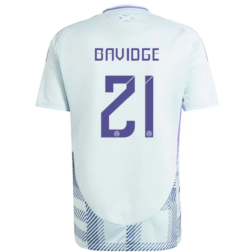 Danxen Mujer Camiseta Escocia Alfie Bavidge #21 Azul Menta Claro 2ª Equipación 24-26 La Camisa México