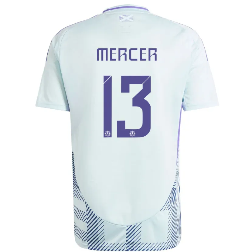 Danxen Mujer Camiseta Escocia Jamie Mercer #13 Azul Menta Claro 2ª Equipación 24-26 La Camisa México