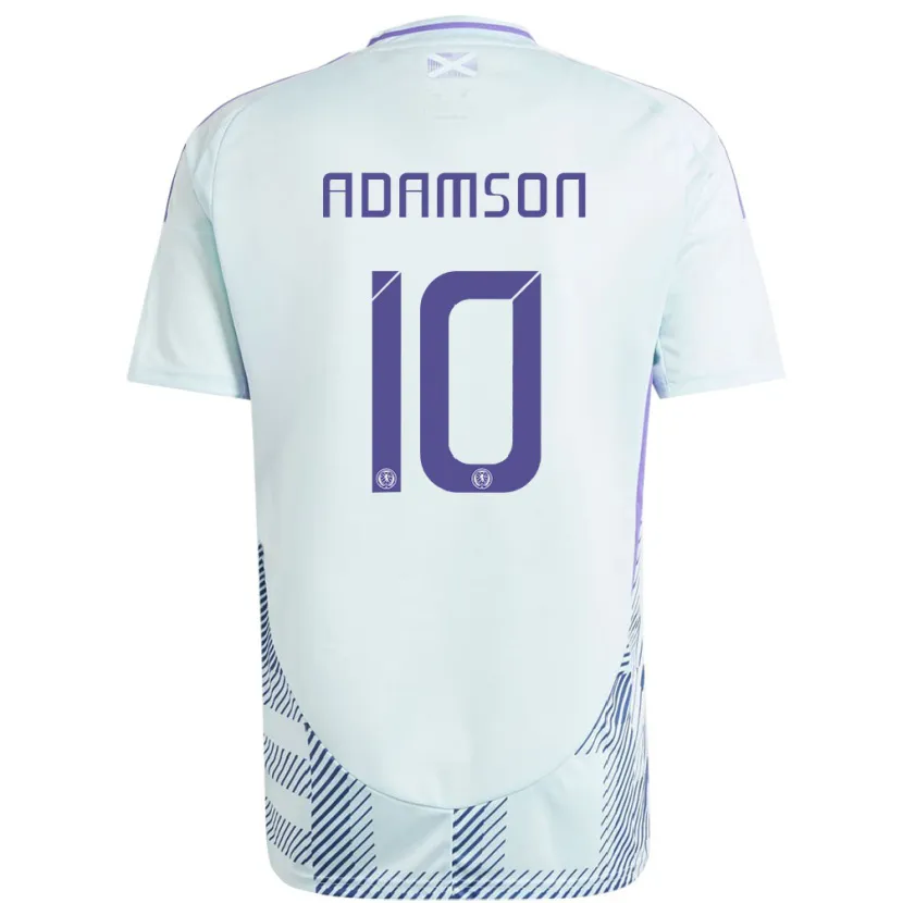 Danxen Mujer Camiseta Escocia Calum Adamson #10 Azul Menta Claro 2ª Equipación 24-26 La Camisa México