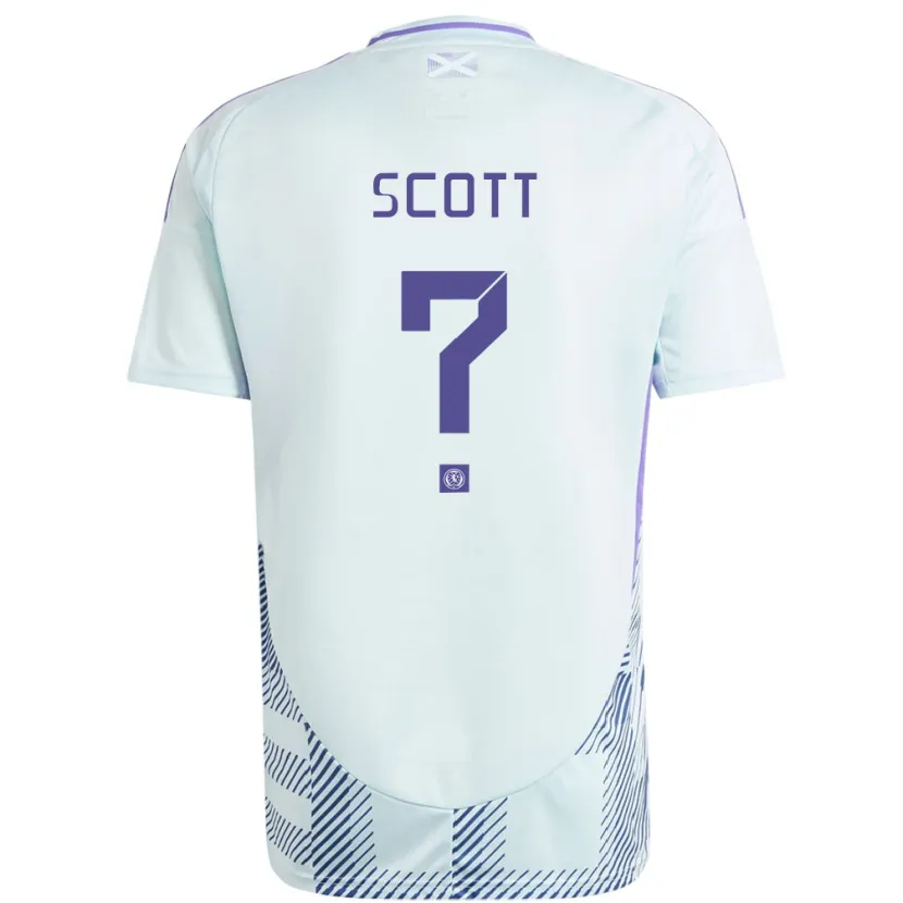 Danxen Mujer Camiseta Escocia Cameron Scott #0 Azul Menta Claro 2ª Equipación 24-26 La Camisa México