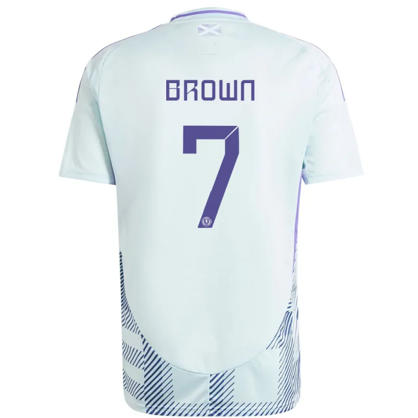 Danxen Mujer Camiseta Escocia Fiona Brown #7 Azul Menta Claro 2ª Equipación 24-26 La Camisa México
