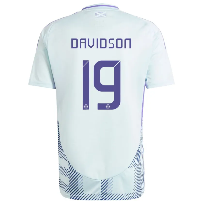 Danxen Mujer Camiseta Escocia Lauren Davidson #19 Azul Menta Claro 2ª Equipación 24-26 La Camisa México