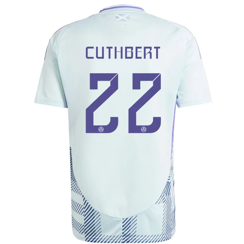 Danxen Mujer Camiseta Escocia Erin Cuthbert #22 Azul Menta Claro 2ª Equipación 24-26 La Camisa México