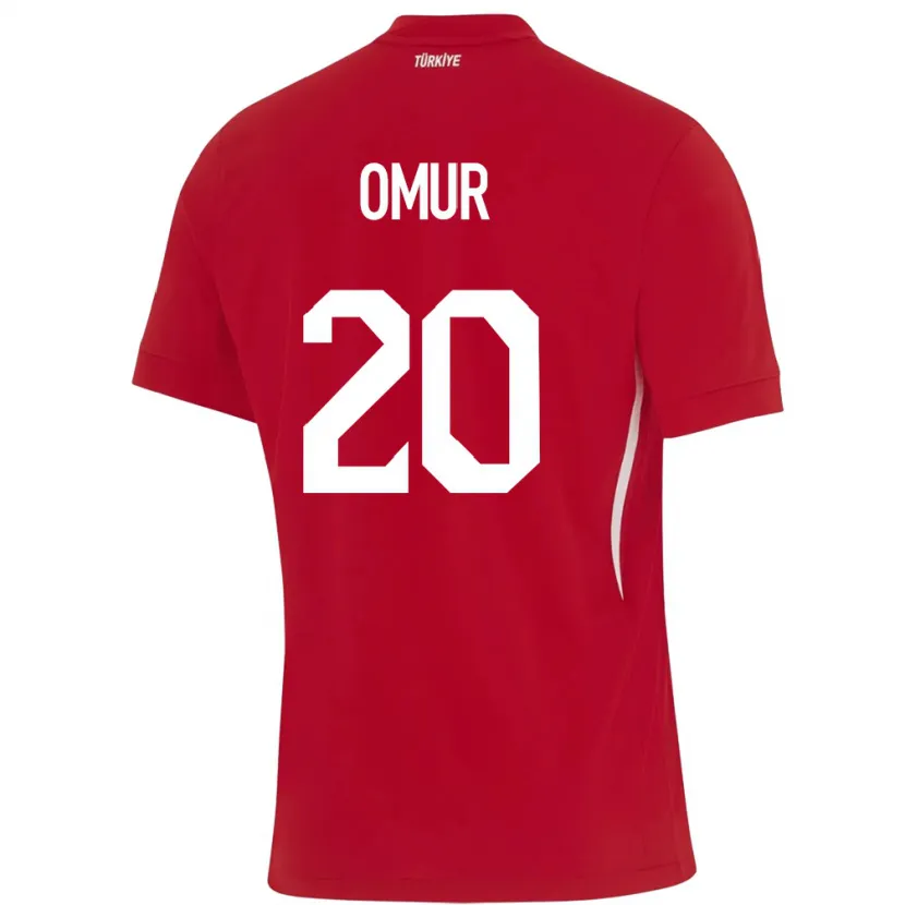 Danxen Mujer Camiseta Turquía Abdülkadir Ömür #20 Rojo 2ª Equipación 24-26 La Camisa México