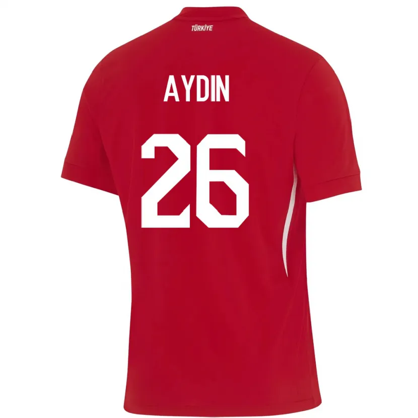 Danxen Mujer Camiseta Turquía Oğuz Aydın #26 Rojo 2ª Equipación 24-26 La Camisa México