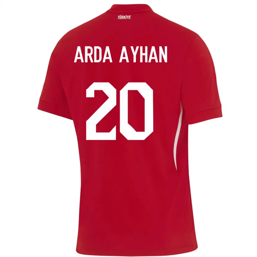 Danxen Mujer Camiseta Turquía Murat Arda Ayhan #20 Rojo 2ª Equipación 24-26 La Camisa México