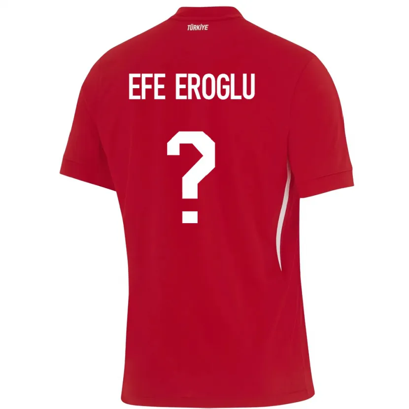 Danxen Mujer Camiseta Turquía Cem Efe Eroğlu #0 Rojo 2ª Equipación 24-26 La Camisa México