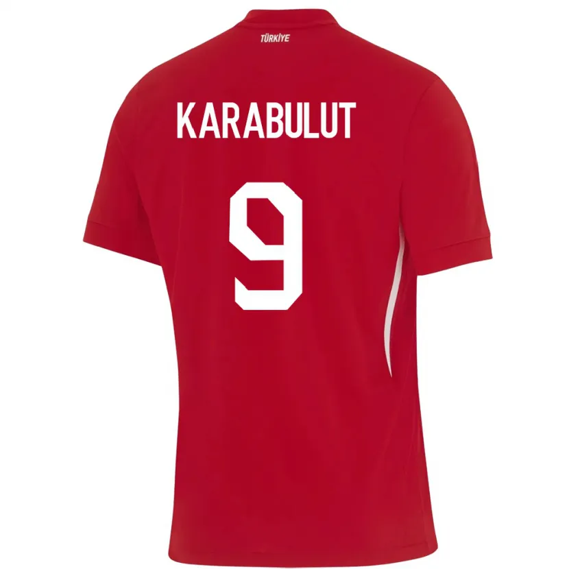 Danxen Mujer Camiseta Turquía Arzu Karabulut #9 Rojo 2ª Equipación 24-26 La Camisa México