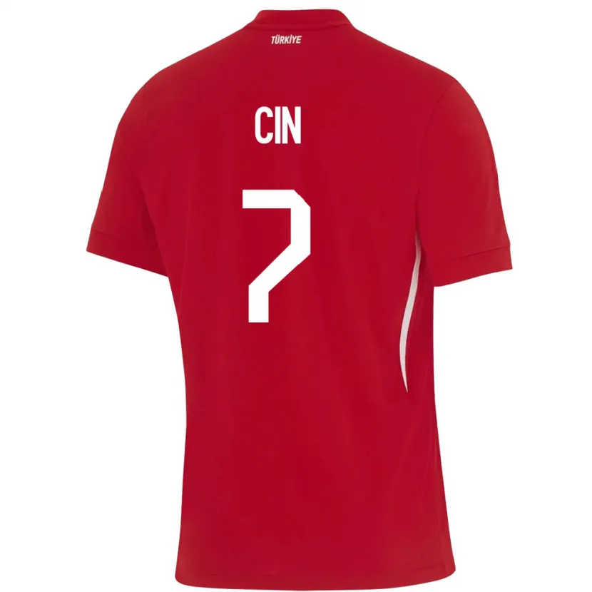 Danxen Mujer Camiseta Turquía Miray Cin #7 Rojo 2ª Equipación 24-26 La Camisa México
