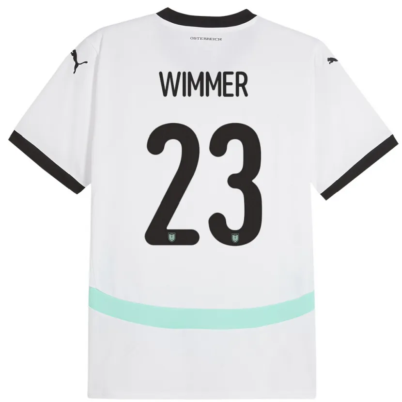 Danxen Mujer Camiseta Austria Patrick Wimmer #23 Blanco 2ª Equipación 24-26 La Camisa México