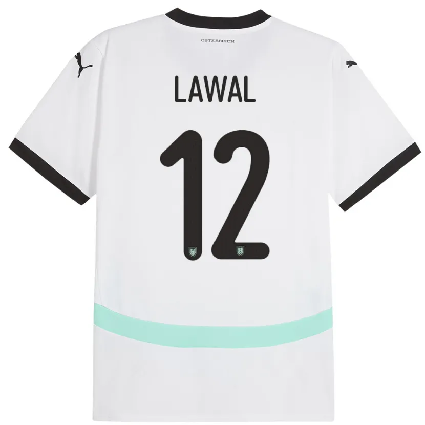 Danxen Mujer Camiseta Austria Tobias Lawal #12 Blanco 2ª Equipación 24-26 La Camisa México