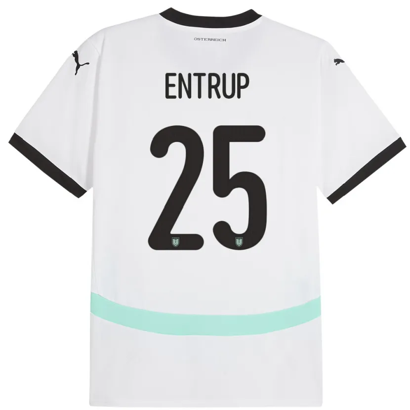 Danxen Mujer Camiseta Austria Maximilian Entrup #25 Blanco 2ª Equipación 24-26 La Camisa México
