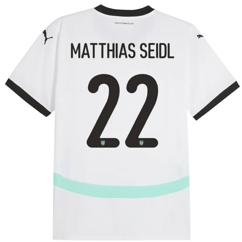 Danxen Mujer Camiseta Austria Matthias Seidl #22 Blanco 2ª Equipación 24-26 La Camisa México