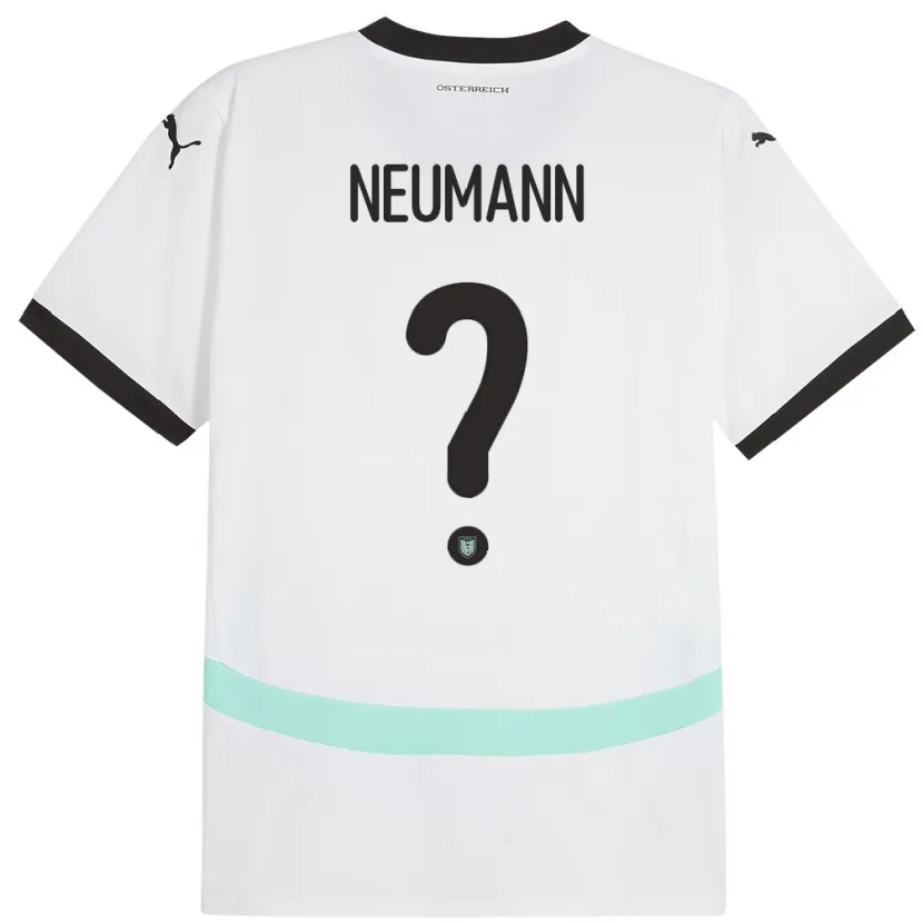 Danxen Mujer Camiseta Austria Moritz Neumann #0 Blanco 2ª Equipación 24-26 La Camisa México