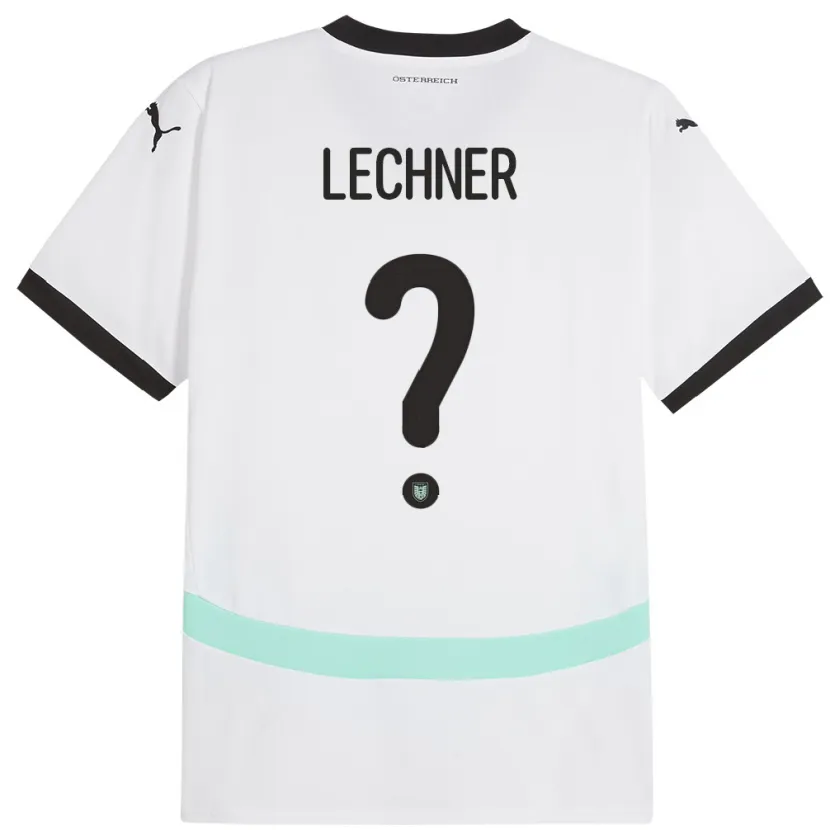 Danxen Mujer Camiseta Austria Dominik Lechner #0 Blanco 2ª Equipación 24-26 La Camisa México