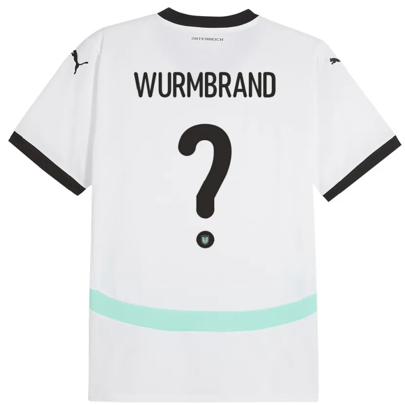 Danxen Mujer Camiseta Austria Nikolaus Wurmbrand #0 Blanco 2ª Equipación 24-26 La Camisa México