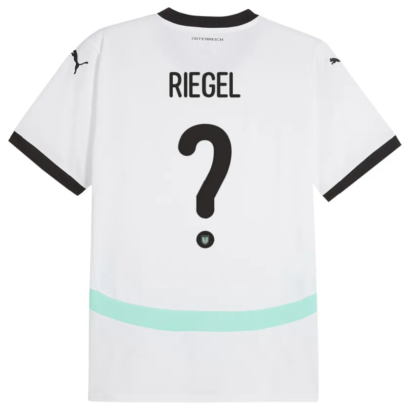 Danxen Mujer Camiseta Austria Adrian Riegel #0 Blanco 2ª Equipación 24-26 La Camisa México