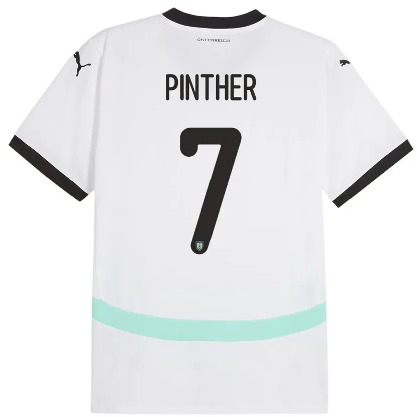 Danxen Mujer Camiseta Austria Viktoria Pinther #7 Blanco 2ª Equipación 24-26 La Camisa México