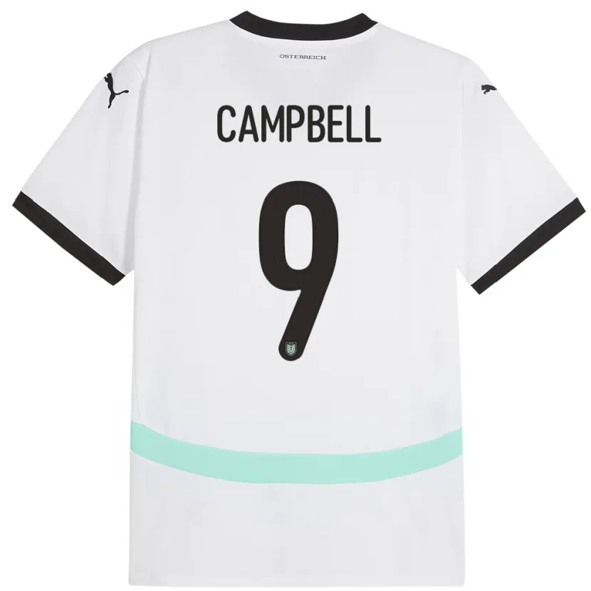 Danxen Mujer Camiseta Austria Eileen Campbell #9 Blanco 2ª Equipación 24-26 La Camisa México