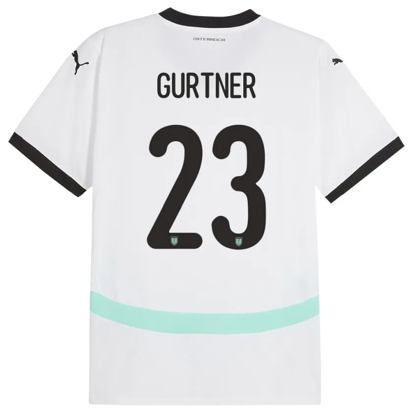 Danxen Mujer Camiseta Austria Andrea Gurtner #23 Blanco 2ª Equipación 24-26 La Camisa México