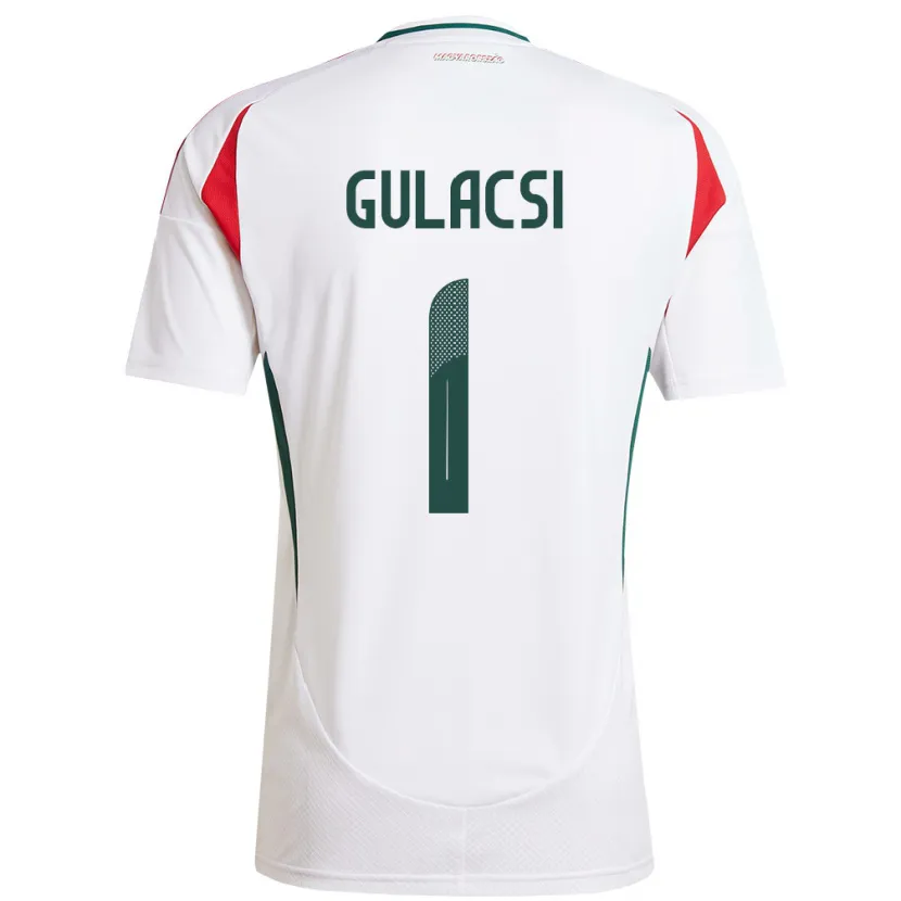 Danxen Mujer Camiseta Hungría Péter Gulácsi #1 Blanco 2ª Equipación 24-26 La Camisa México